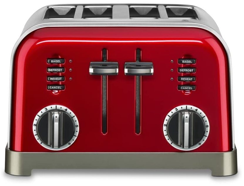 Toasters Cpt180Mr Metal Classic 4Slice Toaster, Metallic, 4 Slice