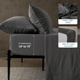 thumbnail image 4 of Sleep Zone Bed Sheets - California King Sheet Sets - Washed Microfiber - 4 Piece Hotel Luxury Bedding Sheets with Fitted Sheet, Flat Sheet & 1 Pillowcases - Deep Pocket (Grey), 4 of 6