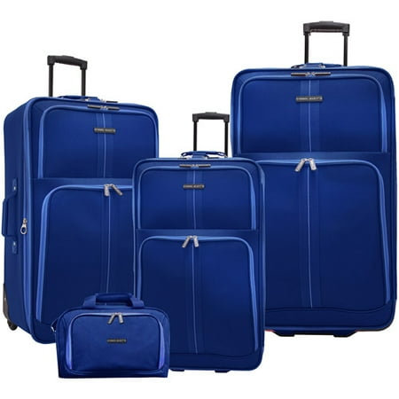 Travel Select Oregon 4-Piece Rolling Upright Expandable Luggage Set, Blue