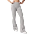 thumbnail image 4 of Flare Leggings for Women Butt Lift Yoga Pants with Pockets Gym Scrunch Workout Light Gray XL, 4 of 4