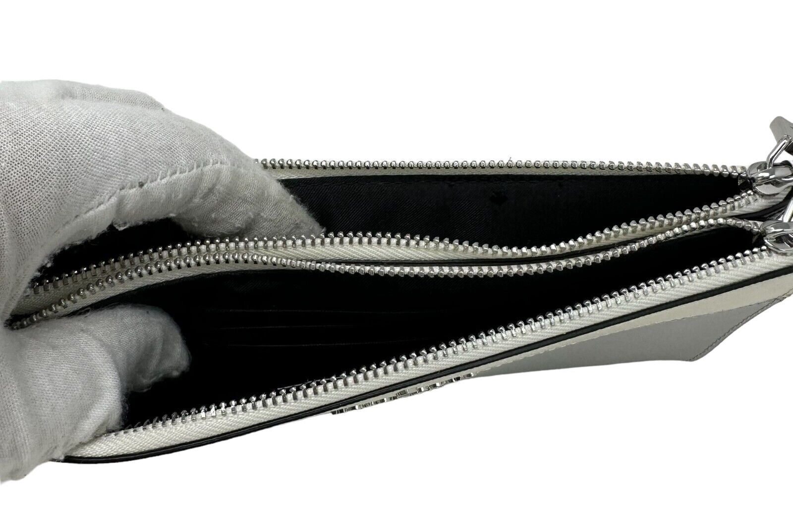 Kate Spade Madison Double Zip Saffiano Leather Wristlet Platinum Grey KC507 $169