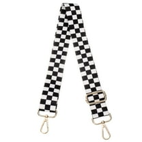 Uxcell Purse Straps Replacement Crossbody, 51 Inch Wide Shoulder Bag Strap Adjustable Canvas Straps for Handbag Wallet Clutch Crossbody Bags, Black White Grid