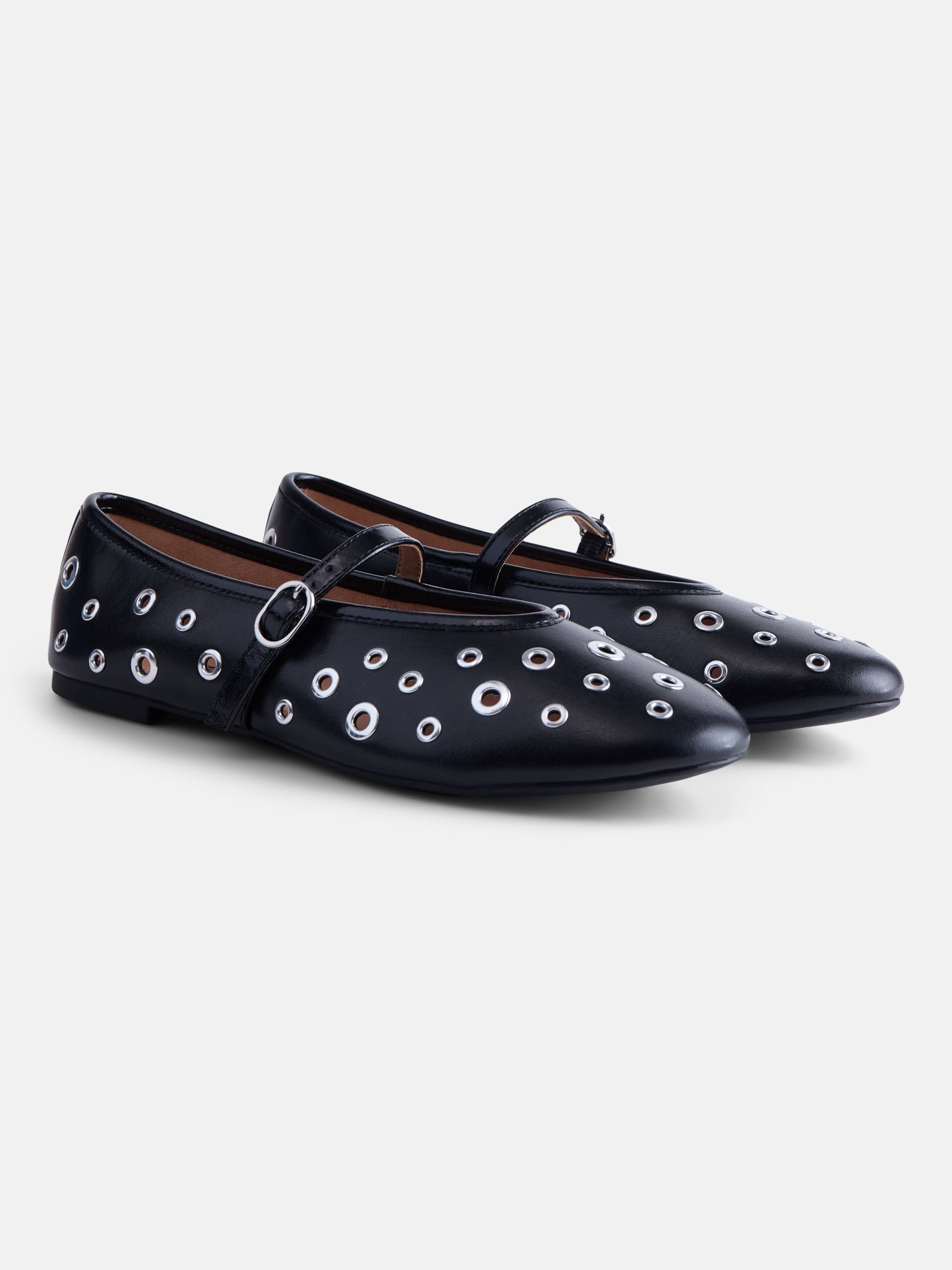 No Boundaries Women's Grommets Mary Jane Flats