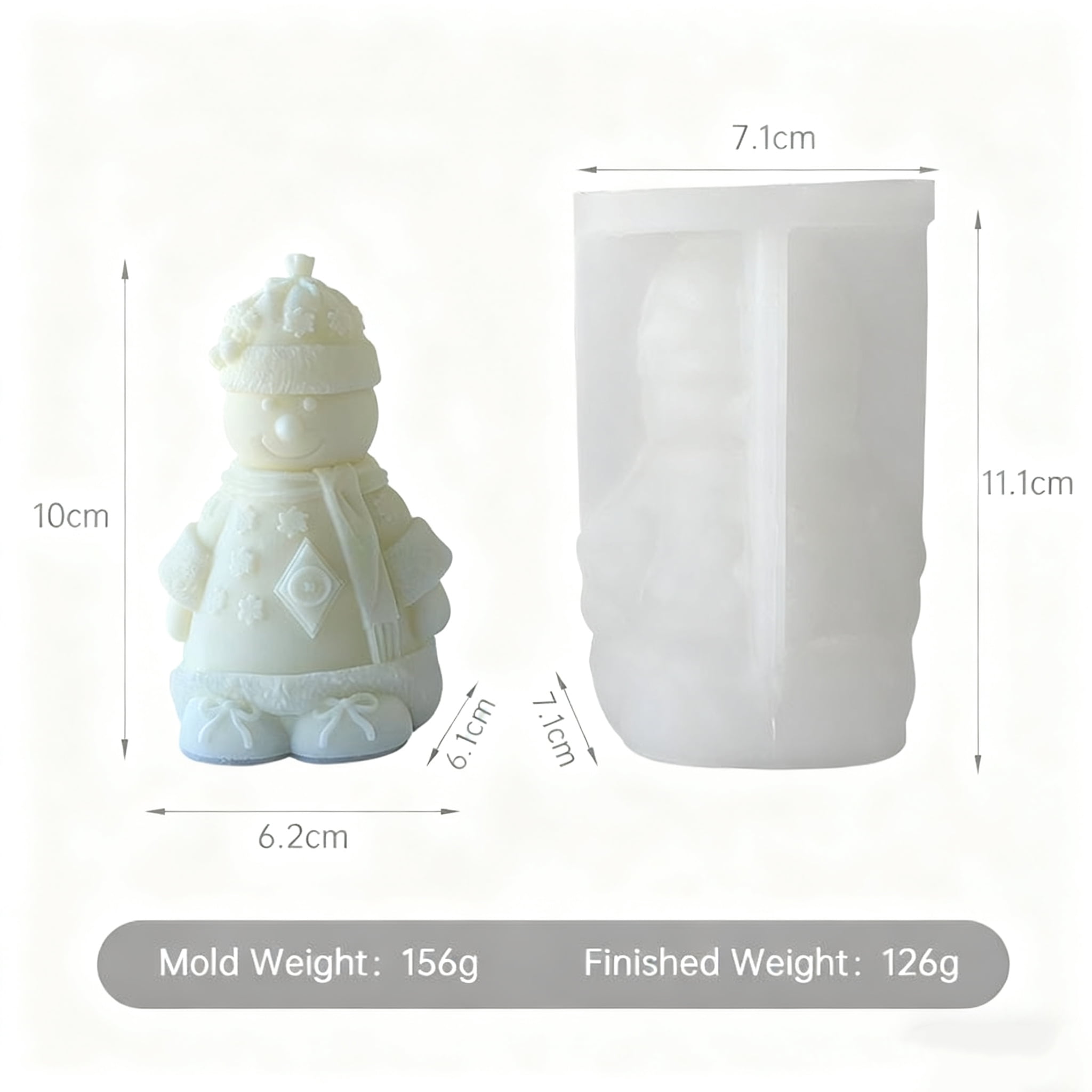JDH 2PCS Christmas Mold Christmas Snowman Aromatherapy Candle Silicone Molds Resin Casting Mould for DIY Candle Making Polymer Clay Craft Plaster Christmas Home Desktop Decoration