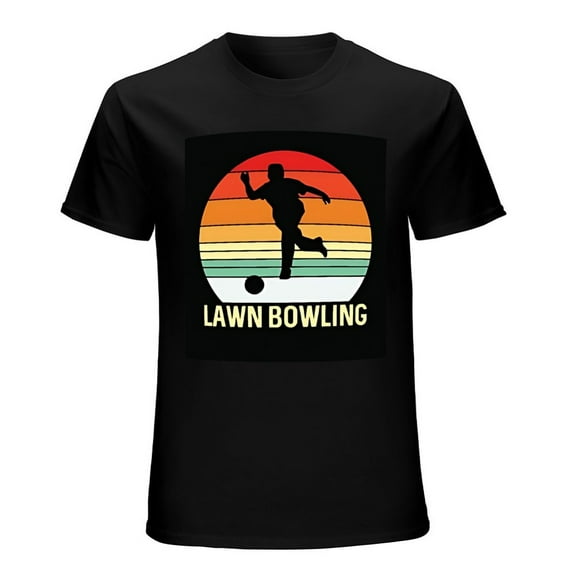 Vintage Retro Lawn Bowling Sunset T-Shirt Men's Classic Tee
