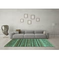 thumbnail image 3 of Ahgly Company Indoor Square Abstract Turquoise Blue Modern Area Rugs, 4' Square, 3 of 4