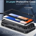 thumbnail image 4 of Entronix 3-in-1 Heavy Duty Case Compatible with Galaxy S25 with Screen Protector, Black, 4 of 8