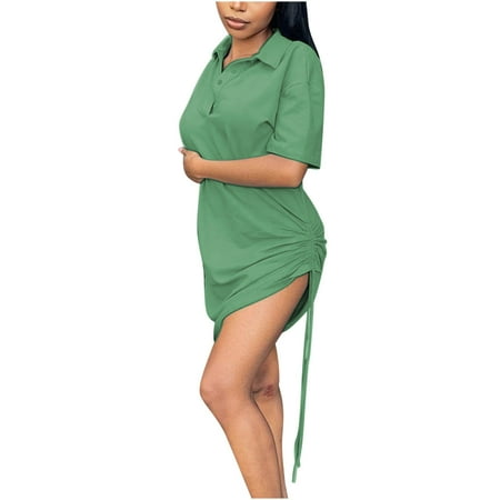 

Womans Fall Summer Paperbag Tshirt Pleated Basic Sport Athletic Long Top Tshirt Skirt Pajama for Women 2022 A1