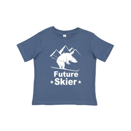 

Inktastic Future Skier Funny Skiing Bear Gift Toddler Boy or Toddler Girl T-Shirt