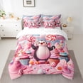 thumbnail image 2 of jejeloiu Antarctic Animal 7pcs Bedding Comforter Set,Kawaii Penguin Queen Bedding Sets,Sweet Dessert Cake Queen Sheet Sets For Kids,Ultra Soft Home Decor Reversible, 2 of 8