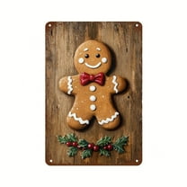 HELLOYOUNG Gingerbread Man Christmas Metal Wall Art 8X12In - Aluminum Hanging Decor for Home Bedroom Kitchen Indoor Outdoor Holiday Decorat
