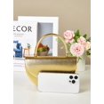 thumbnail image 5 of REMANLAND Women's Metallic Half-Moon Evening Handbag with Structured Top Handle, Gold, 5 of 8