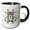 Black/White, variant on 3drose, Letter N- White Rabbits Monogram with Shells and Crown, 11oz Two-tone Red Mug