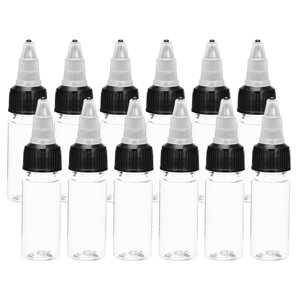 Uxcell 12Pcs 0.5oz/15ml Botellas Exprimibles, Botellas Dispensadoras Transparentes con Tapas de Rosca, Botella Plástica para Ketchup, Mostaza y Manualidades