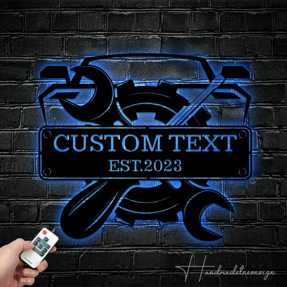 Handmadetneonsign Custom Garage Metal Wall Art LED Light, Custom Garage Service Station Metal Sign