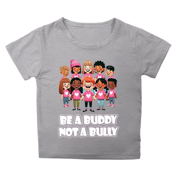 Hihipz Little Girls Graphic Tee Anti Bullying Cartoon Print Short Sleeve T-Shirt Kindness Cute Tshirt