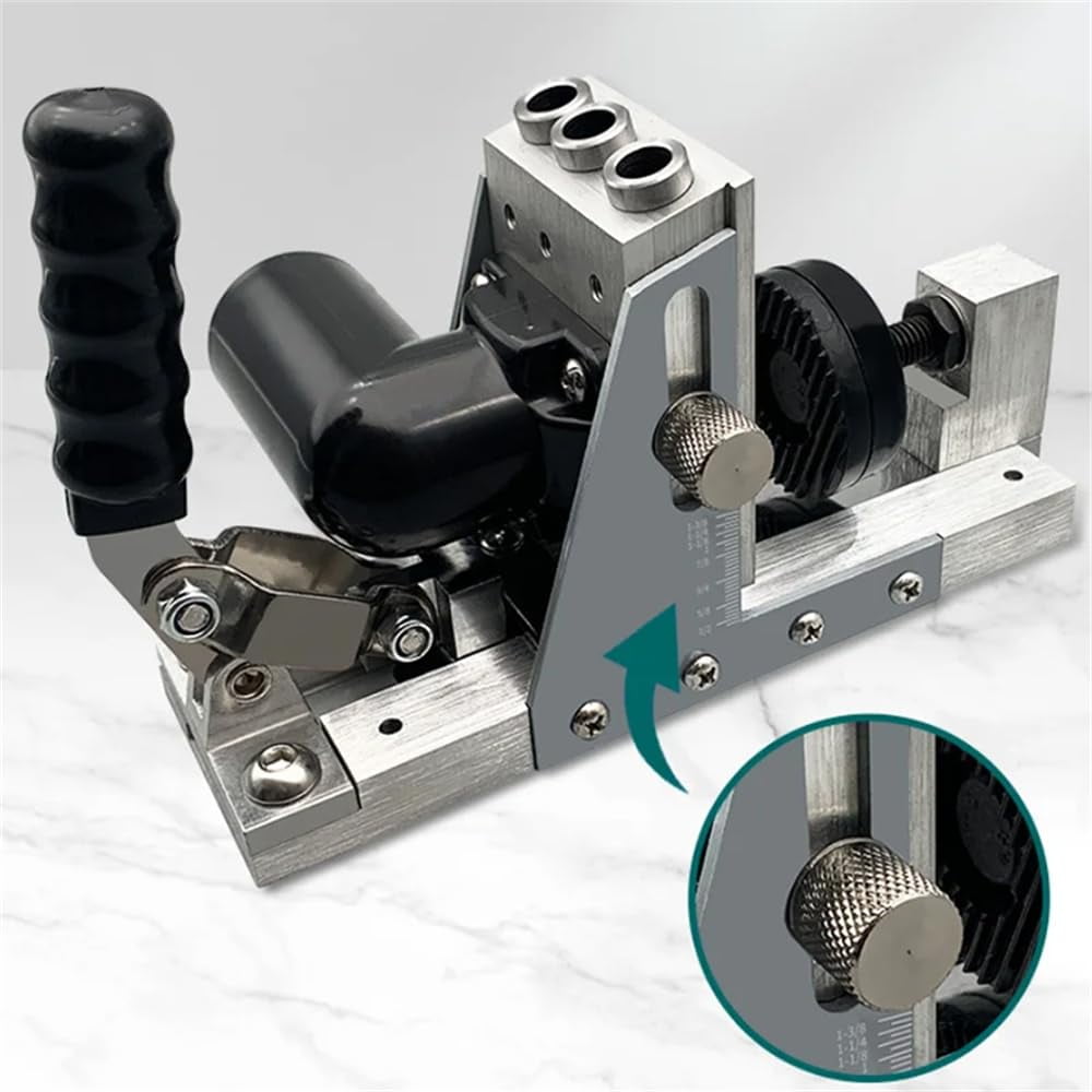 9.5mm 3/8 Inch Oblique Hole Locator With Dust Hose Drill Bits Pocket Hole Jig Kit Woodworking Drill Guide Set Hole Puncher DIY Tools