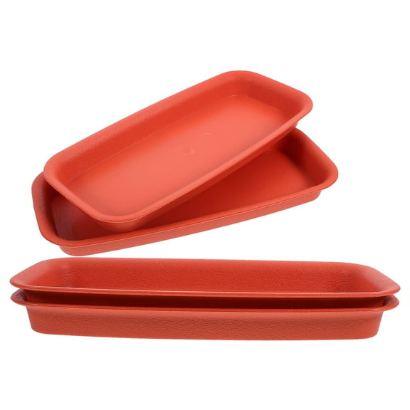 Himition 4pcs Long Rectangle Plant Drip Tray And Plastic Growing Trays With Rectangular Plant Saucer Ideal For Plant Pot Tray And Watering Trays For Plants Includes Plant Saucers For Indoors