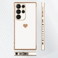 thumbnail image 4 of for Samsung Galaxy S23 Ultra 5G Case Heart Plating Electroplate Luxury Elegant Case Camera Protector Soft TPU Shockproof Protective Corner Back Cover Galaxy S23 Ultra 5G Case -White, 4 of 11
