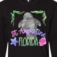 thumbnail image 4 of Inktastic St. Augustine Florida Cute Swimming Manatee Long Sleeve T-Shirt, 4 of 5