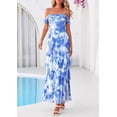 thumbnail image 3 of PRETTYGARDEN Women's Formal Cocktail Maxi Dresses Summer Off Shoulder Floral Mesh Bodycon Spring Wedding Guest Dress, 3 of 10