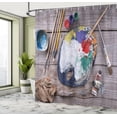 thumbnail image 4 of Ambesonne Painting Shower Curtain, Paintbrushes Palette Dyes, 69"Wx70"L, Violet Blue Ruby Yellow, 4 of 4