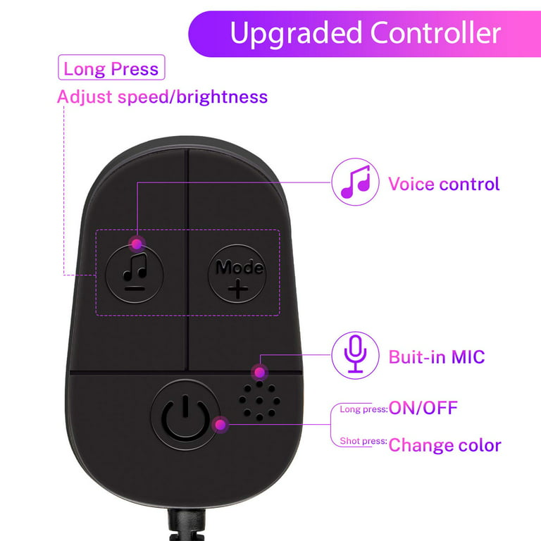 WILLED Car LED Interior Lights, App Control Smart Car Lights with