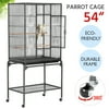 Alden Design 54"H Metal Pet Cage with Detachable Stand for Small Animal , Black