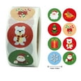 thumbnail image 2 of BNNG 500pcs Vintage Christmas Sticker Rolls, 8 Designs Cartoon Christmas Theme Round Stickers Cute Santa Snowman Elk Self-Adhesive Decorative Decals for Christmas Party Supplies, 2 of 2