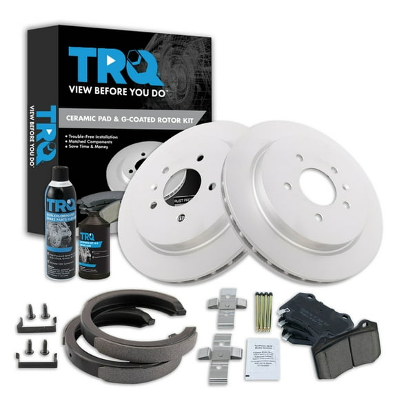 TRQ Rear Brake Pad & Rotor Kit BKA38484 Fits Select 2006-2008 Cadillac STS
