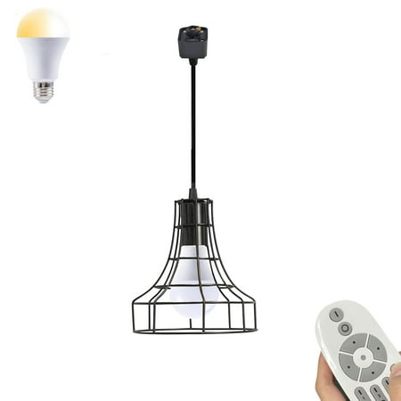 

FSLiving H-Type Track Lighting Modern Industrial Matte Black Cage Pendant Light Commercial Track Lighting Fixtures with Remote Control Color Changing and Stepless Diming - 1 Pack