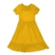 thumbnail image 4 of Vestido de playa con cuello cuadrado para mujer: corte A plisado, cuello cuadrado, ligero, informal/vacaciones, tejido transpirable., 4 of 4