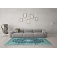 thumbnail image 3 of Ahgly Company Indoor Square Persian Light Blue Traditional Area Rugs, 4' Square, 3 of 4