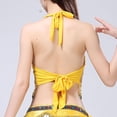 thumbnail image 5 of DHFJKG Women Sequin Crop Top Belly Dance Halter Side Tie Tank Top Coin Tassel Camisole Shirt Sleeveless Glitter Trendy Tops, 5 of 7