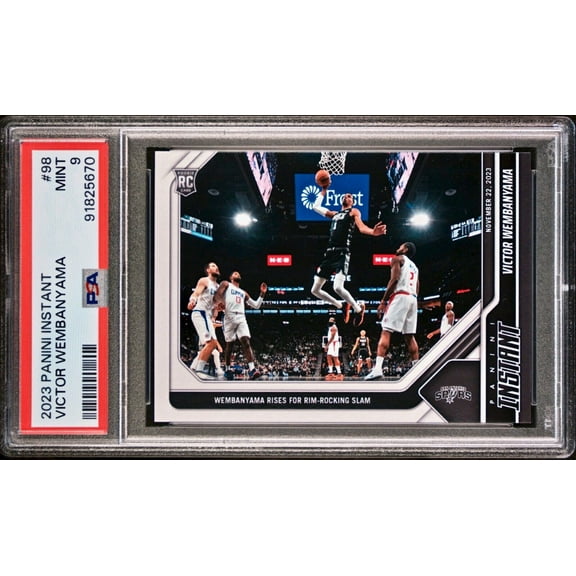 Victor Wembanyama 2023-24 Panini #98 NBA Rookie Card Spurs 1 of 5530 PSA 9 Mint