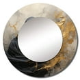 thumbnail image 2 of Designart "Arabic Woman In Black And Gold" Abstract Painting Rund Mirror For Wall Decor - Large Beige Round Print Mirror - Round Modern Mirror - Wall Mounted Round Large Mirror - 23" x 23", 2 of 6