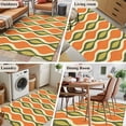 thumbnail image 5 of 3'x5' Area Rugs, Orange Green Geometric Indoor Outdoor Area Rug for Living Room Bedroom, Abstract Moire Contemporary Washable Bathroom Rugs Kitchen Floor Carpet Mats Home Decor Aesthetic, 5 of 8