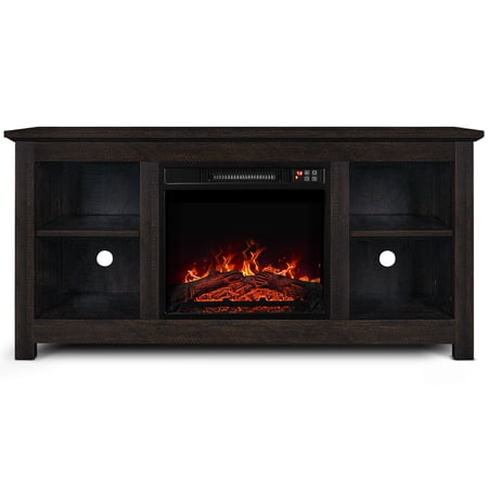 tv fireplace console electric belleze storage wood living walmart