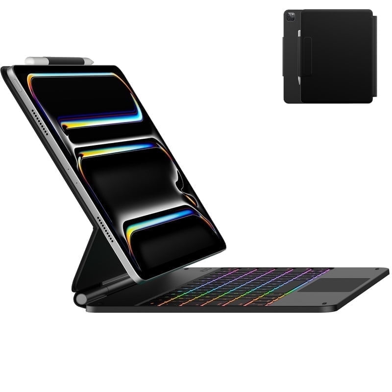 typecase Magic Keyboard Case for iPad Pro 13-inch (M4, 2024), Magnetic Stand, Multi-Touch Trackpad, 11 Colors Backlight with Pencil Holder (Black)