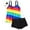 *33Multicolor, variant on Women's U Neck Rainbow Print 2 Piece Tankini Swimwear for Beach Vacation & Swimming Multicolor S