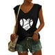 thumbnail image 2 of Camisetas sin mangas con cuello en V de verano para mujer, camisetas de manga corta con estampado de amor Retro OAVQHLG3B Store  lin121212, 2 of 5