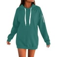 thumbnail image 2 of YDDIAN Pullover Sweatshirts for Women Oversized Long Sleeve Baggy Drawstring Hoodie Hooded Winter Cute Fashion Sweatshirts with Pockets Dark Green L, 2 of 3
