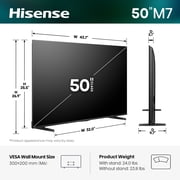 Hisense 50\ M7 Series Mini-LED QLED 4K UHD Smart Google TV (50M7QG, 2025 Model) - MiniLED, Hi-QLED, HDR10+, Dolby Vision, Dolby Atmos, AI 4K Upscaler, Game Mode Plus, ALLM, Google Assistant Built-in
