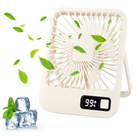 

Usb Small Fan Desktop Foldable Fan Super Silent with Digital Display Screen Suspension Bracket with Fan Blades Yellow