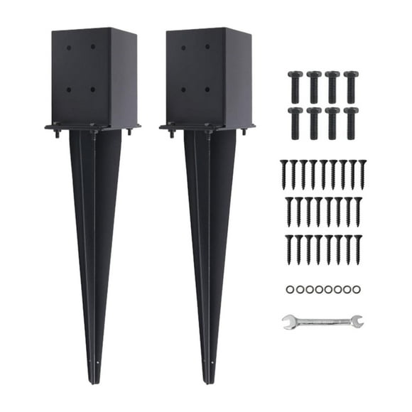 Rongfmy 2 Pieces Fence Post Anchor Ground Spikes Mailbox Fence Post for Mailbox Fence