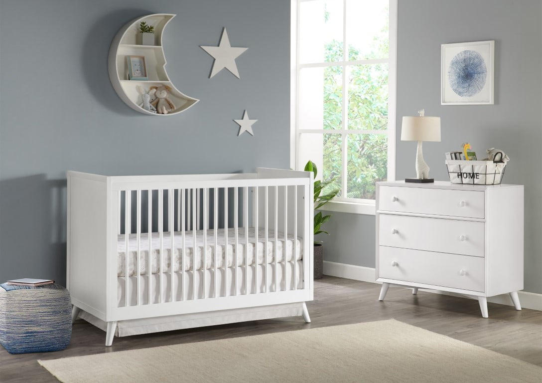 Oxford Baby Dawson Convertible Island Crib, White