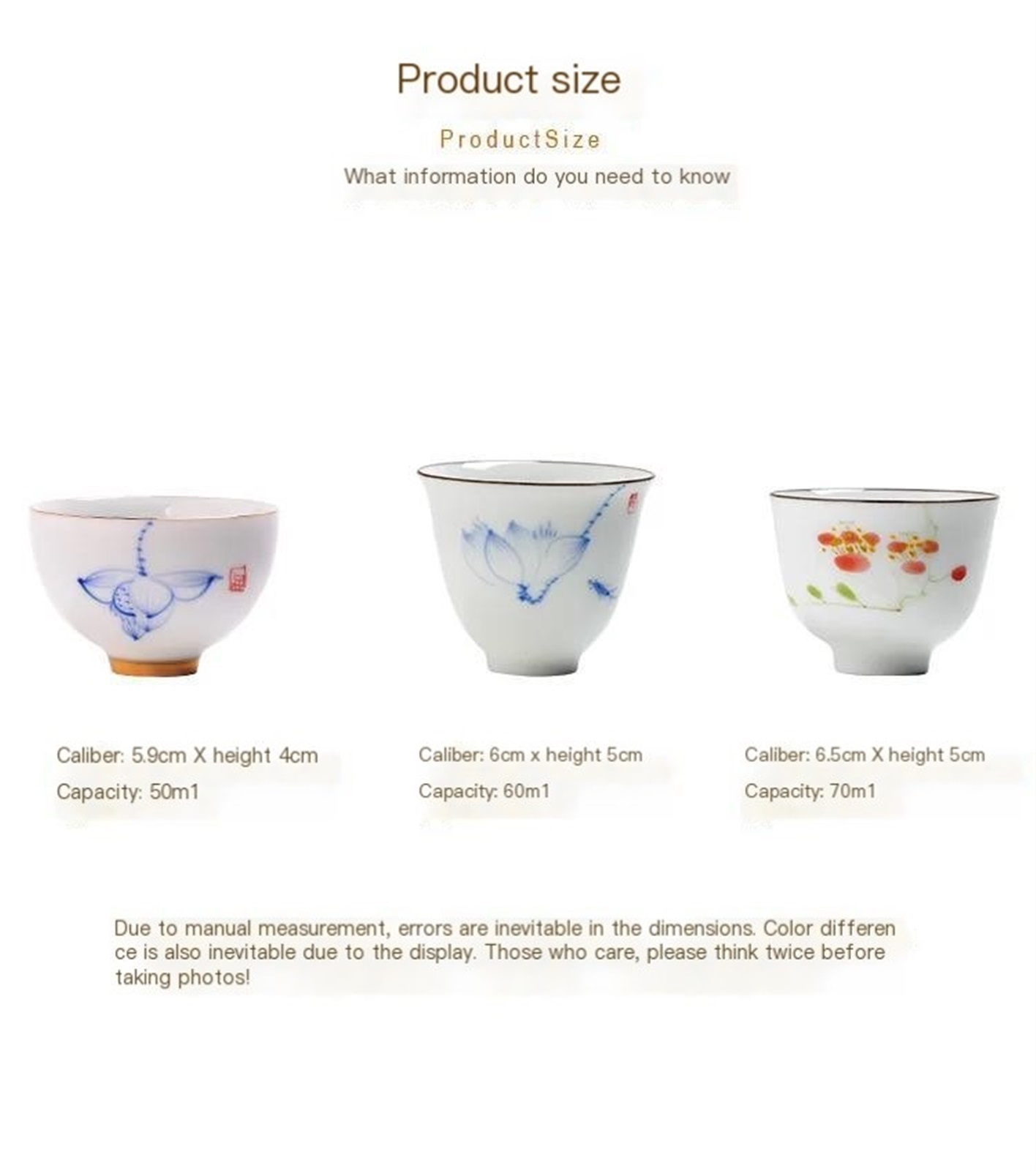 6pc Set Ceramic Tea Cup Arabic Espresso Coffee Cup Chinese Kung Fu Clear Tea Water Cups Sets Japanese Tea Bowl Service Gift Box