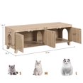 thumbnail image 6 of MAYEERTY 58*20"Double Hidden Cat House Cabinet with Rattan Doors and Dual Entrances for Two Cats, Nature, 6 of 7