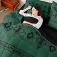 thumbnail image 4 of Castle Fairy Kids Teens Bohemian Aztec Bedding Comforter Set,Black Green Full Bedding Set, 4 of 8