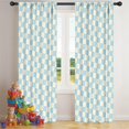 thumbnail image 5 of Blackout Kids Curtains,Light Blue and Cream Checkered Pattern Childrens Insulated Curtains Set Of 2,Bedroom Essentials,Toddler Room Decor 42"x84", 5 of 5
